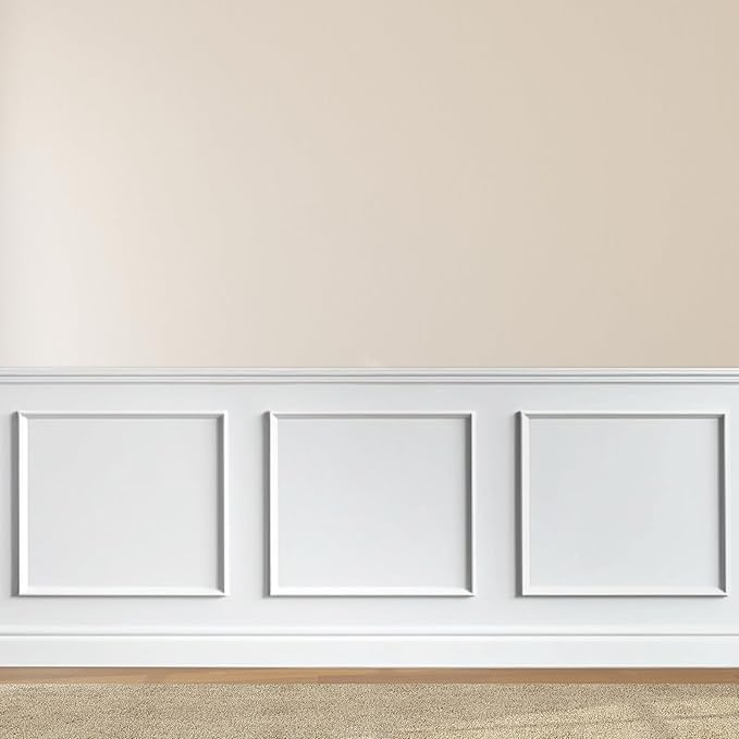 2 Set of 20" x 20" Pre-Cut Accent Wall Molding Trim Kit, Peel and Stick Premade Wainscoting Panels for Interior Decoration, Ready to Assemble Chair Rail Moulding