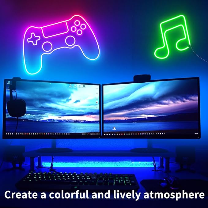 100ft LED Neon Lights 24V RGB LED Rope Lights with Remote Control APP Control IP65 Waterproof Flexible Neon LED Strip Lights for Bedroom Room Outdoors Decor (2 Rolls of 50ft)