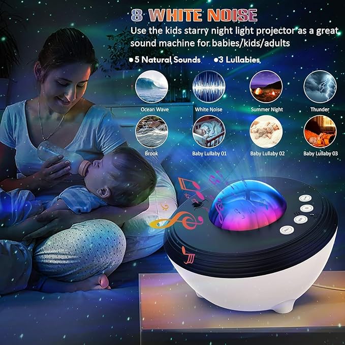Northern Galaxy Light Aurora Projector,LED Star Projector for Bedroom Nebula Lamp, Remote Control, White Noises,Bluetooth Speaker,Night Light Galaxy Projector for Adults,Bedroom,Living Room
