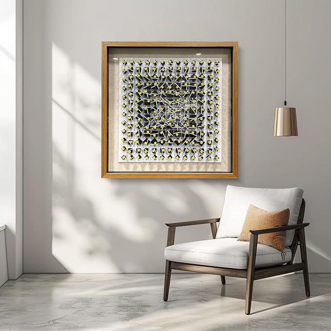 LIUZEYUE - Wooden block three-dimensional painting geometric modeling wall decoration 3D wooden artwork living room bedroom background wall office decoration painting 43.3"x43.3"