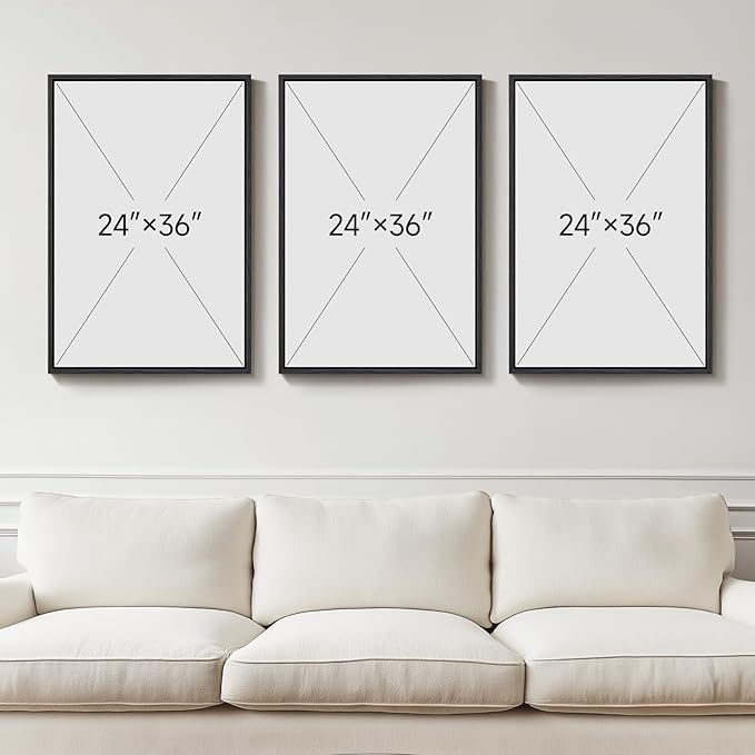 Large 3D Textured Framed Black and White Abstract Wall Art for Living Room, 3 Piece Modern Artwork for Walls, Minimalist Black White Texture Paintings for Hallway Office Wall Decor 24x36 In