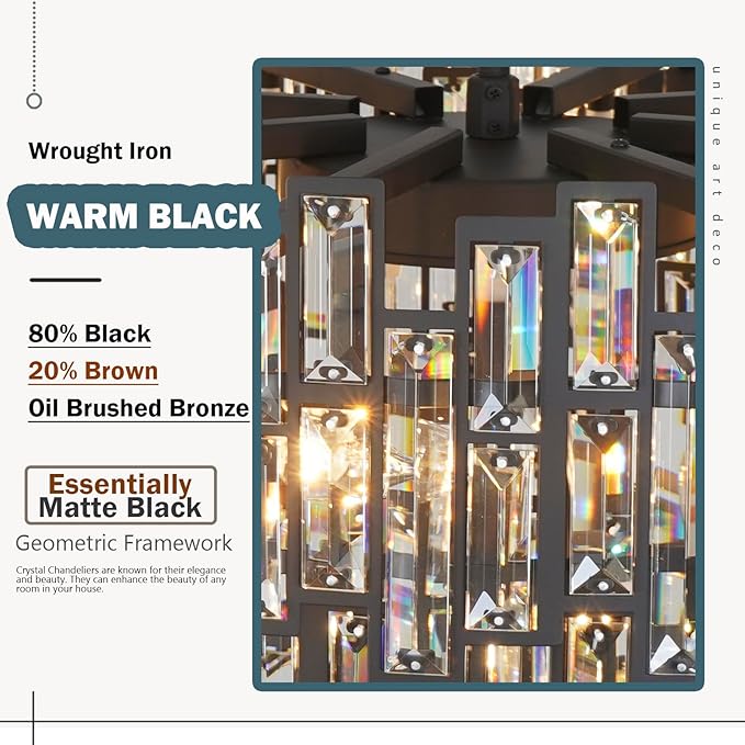 Large Chandeliers for High Ceilings Modern Farmhouse Antique Black Chandelier Light Fixture for Foyer Entryway Living Room Big Lighting Chandelier Hanging Round 39’’