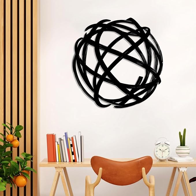 Metal Line Cricle Wall Art, Round Wall Decor, Metal Line Art Wall Decor, Abstract Art Wall Decor, Modern Minimalist Decor, Wall Art For Living Room, Housewarming Gift (Gold, 39"x39"|100x100cm)