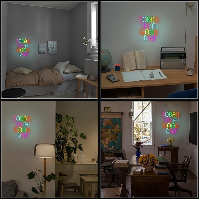 Looklight Today is a Good Day Neon Signs for Wall Decor LED Light Sign Decoration for Bar Cafe Shop Restaurant Hotel Bedroom Celebrate Party Best Gift for Family Lovers
