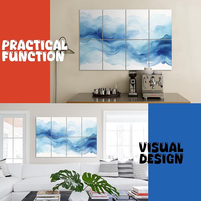 8 pack Art Acoustic Panels with Self-Adhesive,48 x 32Inches Acoustic Wall Art,Better Decorative Sound Proof Panels,Recording Studio/Home/Office Acoustical Treatment,Inks