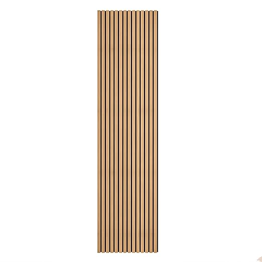 94" L x 24" W Acoustic Wood Wall Paneling, Decorative Sound Proof Panels for Walls and Ceilings, 3D Slat Wood Wall Panels (Set of 10) (American Oak)