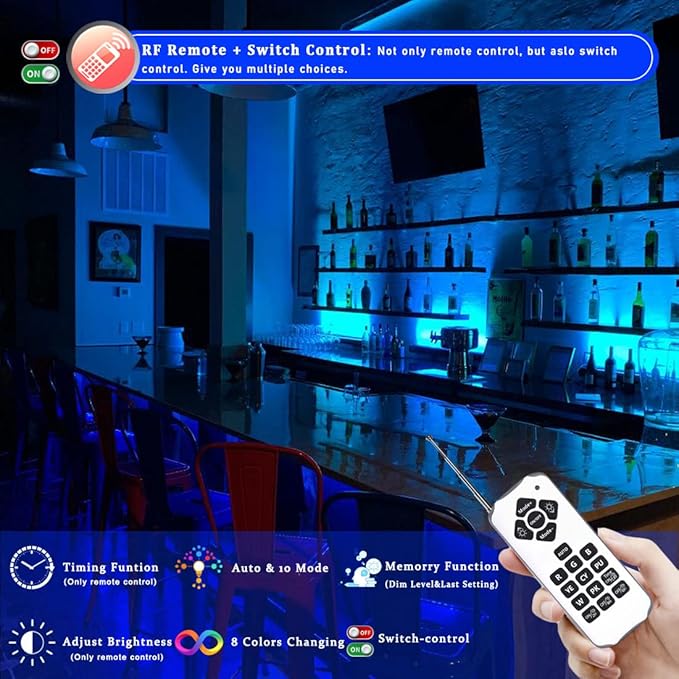 New Upgraded Wall Washer LED Lights 3.2ft/40 Linkable 108W RGBW Color Changing Wash Lights with RF Remote & Switch Control, 120V, 10x60° Beam Angle, Dimmable &Timing&11 Modes LED Light Bar