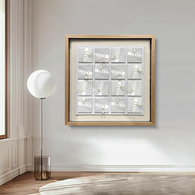 LIUZEYUE - Modern 3D three-dimensional relief, artificial crystal, gold foil art, living room, office room wall decoration 59"x59" white