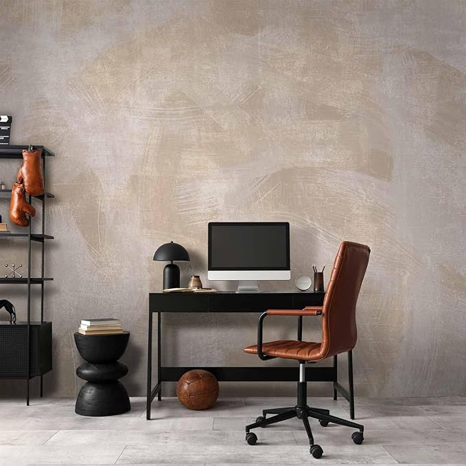 artgeist Wall Mural Abstract 135x101 in - Peel and Stick Self-Adhesive Wallpaper Removable Large Sticker Foil Wall Decor Print Design Mural Beige White Like Painted a-A-10310-a-a