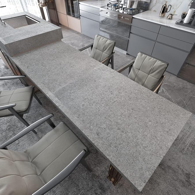 24"x79" Thick Grey Granite Countertop Contact Paper(Sample) Vinyl Wrap Matte Wallpaper Peel and Stick Easy to Install & Clean Renter Friendly Textured Paper for Kitchen Cabinets Countertop Refinishing