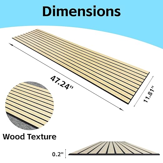 Modern Wood Slat Wall Panels, Peel and Stick Acoustic Panels, Self-Adhesive Wall Covering, Natural Wood Finish 8 Pack (Oak)