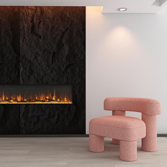 OUZUGIE 4 PCS Faux Stone Wall Panel 47.2’’ x 23.6’’ Interior Exterior Wall Decor 3D PU Panel with Lava Stone Design Black