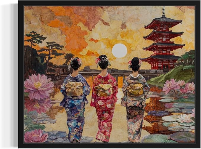 Japan Art Print Poster, Asia Oriental Countries Culture Wall Art Asian Paintings for Bedroom Bathroom Living Room Decor 97 (Japan, 24 x 36 inches, Unframed)