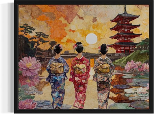 Japan Art Print Poster, Asia Oriental Countries Culture Wall Art Asian Paintings for Bedroom Bathroom Living Room Decor 97 (Japan, 24 x 36 inches, Unframed)