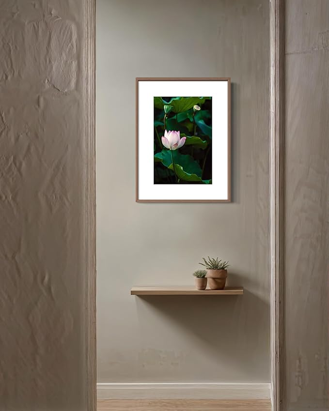 Oriental Beauty: Stunning Feng Shui Landscape Wall Art Vertical Prints for Home Decor in 3 Sizes (Serenity of a Pink Lotus, 12" x 18", Oriental Beauty)