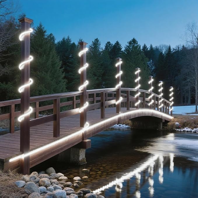 65.6FT Rope Lights for Outside- Bright White Outdoor Use - Accent Lighting Around Features Like Decks, Patios, and Gardens, Emphasizing led Tube Lights Versatility in Creating Ambiance ETL Listed