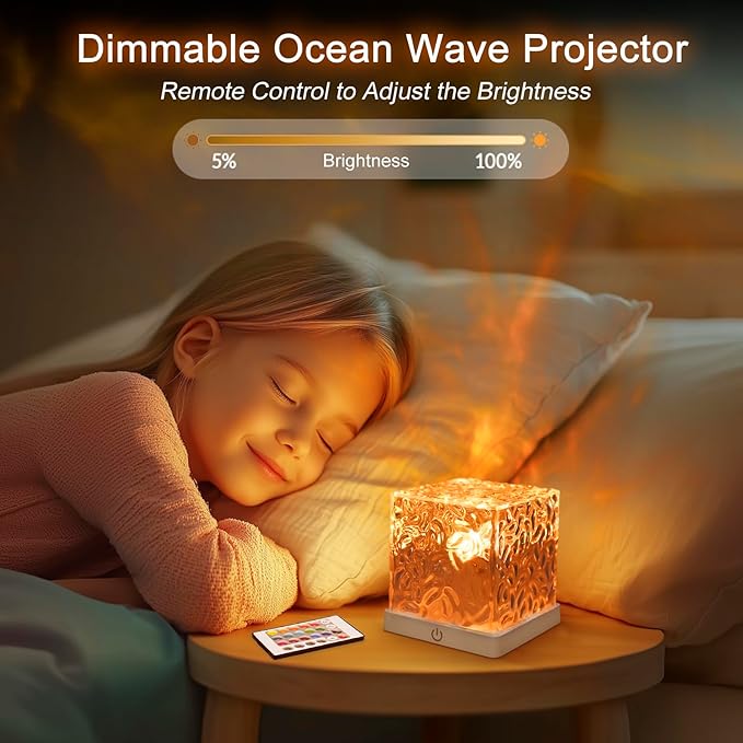 2 Pack Northern Lights Projector Night Light, 16 Colors Northern Lights Lamp Aurora Light Projector for Bedroom, Wave Night Light with Remote Control & Adapter, Room Decor