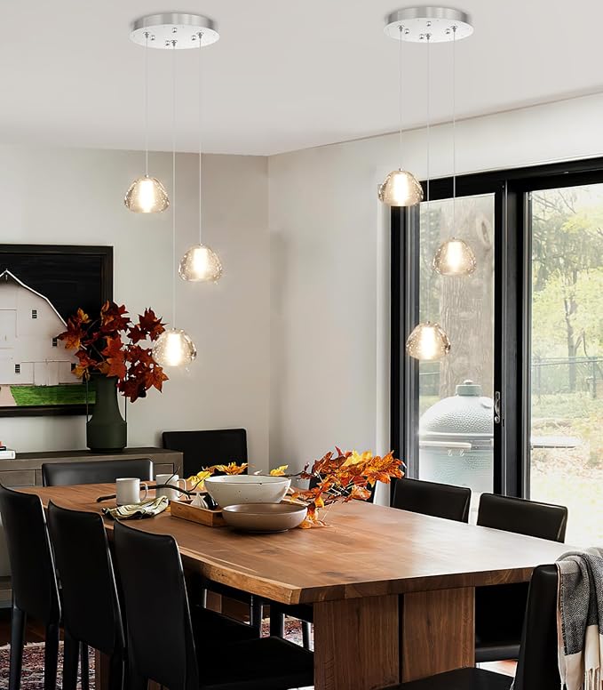 Modern Chandelier Crystal Pendant Light for Kitchen Island Dining Room Bedroom Hallway Silver