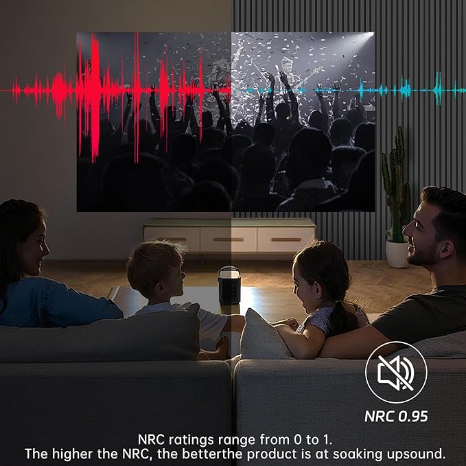 4 Pack 94.5" × 11" Wood Panels for Wall, Acoustic Soundproof Wall Slat Panels, 3D Wall Panels for Home Office Decoration, Matte Black