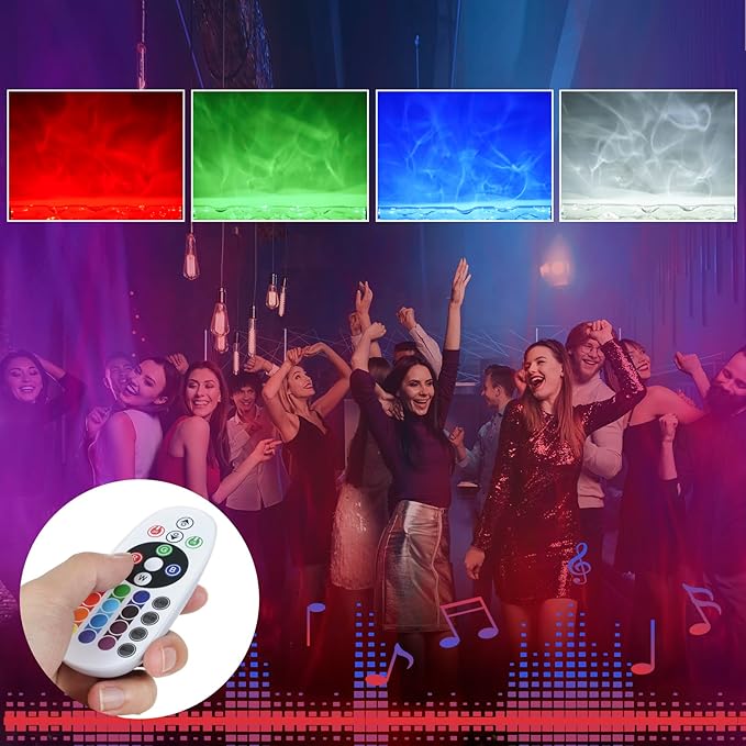 24W RGBW LED Dynamic Wave Wall Light - Flowing Water & Aurora Visual Effects, Color Changing Wall Washer Lamp with Remote,Ideal for Living Room, Bedroom and Home Bar Decor,17inch