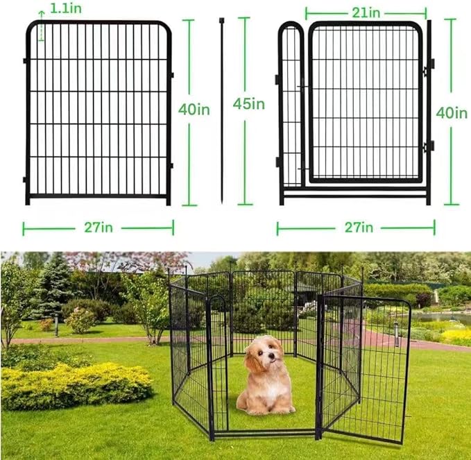 40in(H) Fence for Garden, 14 Panels No-Door 31.2 Ft(L) Barrier, Outdoor Garden Protection for Dogs, Indoor Fences Without Gate, Flower Bed Fencing, Rabbit Fences, Dog Fence Outdoor for Yard