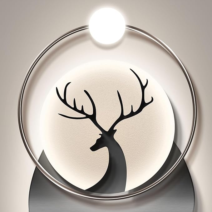 3 Piece Large Framed Modern Abstract Wall Art, Black and Gray Silver Bright Artworks Decor, Minimalist Geometric Line Deer Picture Prints for Living Room Entryway and Hallway 24x36 Inch