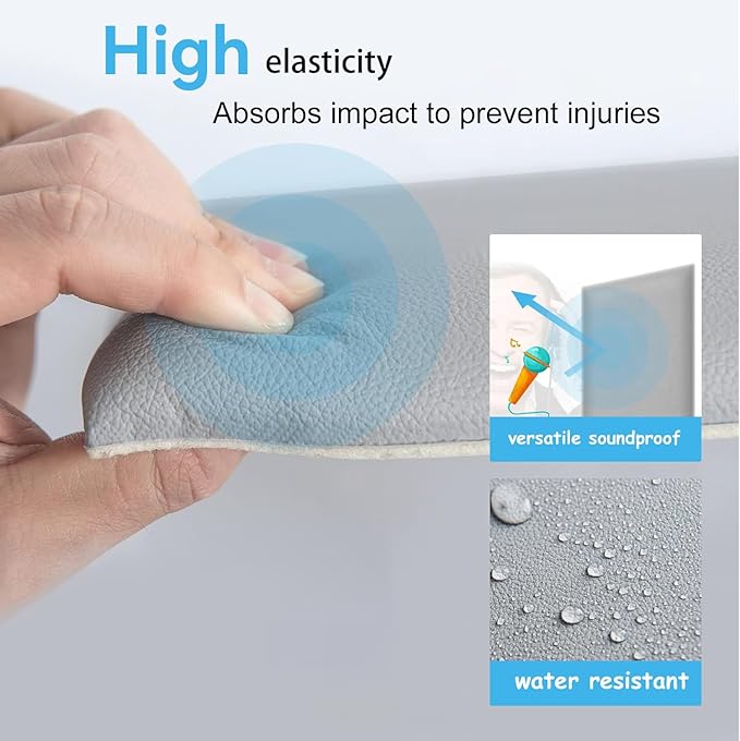 Antenat Peel and Stick Headboard, Self-Adhesive Headboard Panels for Wall, 3D Anti-Collision Wall Padding for Kids, Upholstered Wall Panels for Bedroom/Living Room, 4 Pack (Gray) 13.7"x13.7" Panels