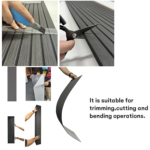 Modern Wood Slat Wall Panels, Peel and Stick, Decorative Wall Covering, Natural Wood Finish (Ebony)