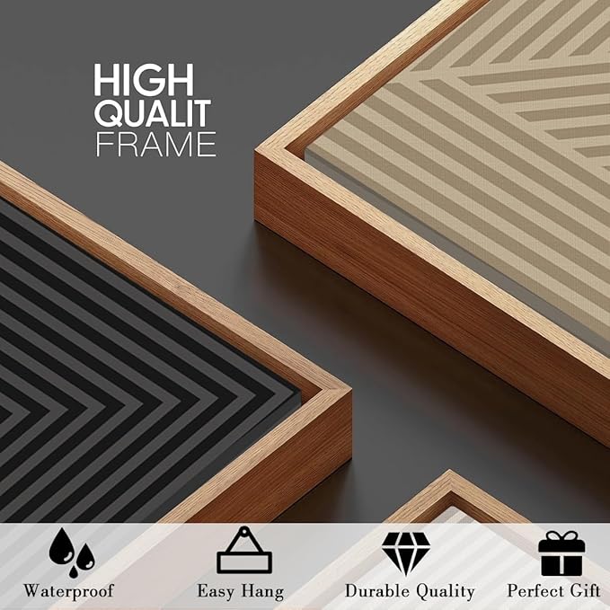 BINCUE Neutral Abstract Wall Art Decor Mid Century Modern Wall Paintings Boho Artwork for Living Room Bedroom Bathroom 16x24 Inch Set of 3