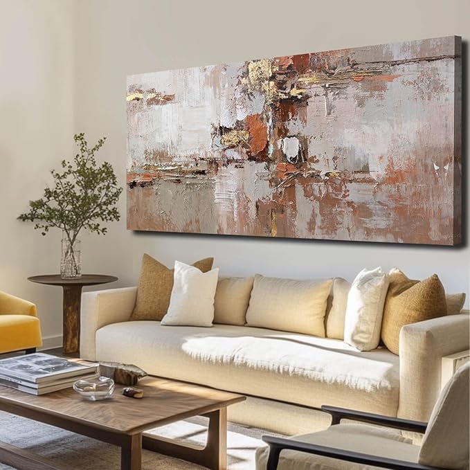 MLART99 Modern Colorful Artwork Abstract Wall Decor for Living Room 24"x48" Large Wall Art Minimalist Pictures Neutral Poster for Bedroom living room Kicten Decorative