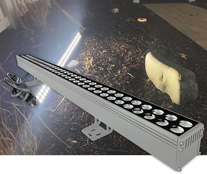 LED Wall Washer Lights-72W 5000K Daylight Wall Wash Lighting, 7200lm, 3.2ft/40, IP65 Waterproof for Indoor/Outdoor, Plug in 120V LED Light Bar for Sign, Wall, Art Display, Front Door, Yard