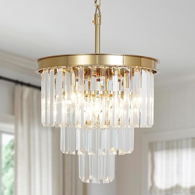 Luxurious Crystal Gold Modern Chandeliers Lights Pendant Ceiling Light Chandelier Lighting Fixture for Dining Room Living Room Kitchen Island Bedroom