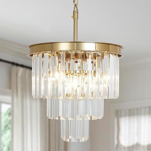 Luxurious Crystal Gold Modern Chandeliers Lights Pendant Ceiling Light Chandelier Lighting Fixture for Dining Room Living Room Kitchen Island Bedroom