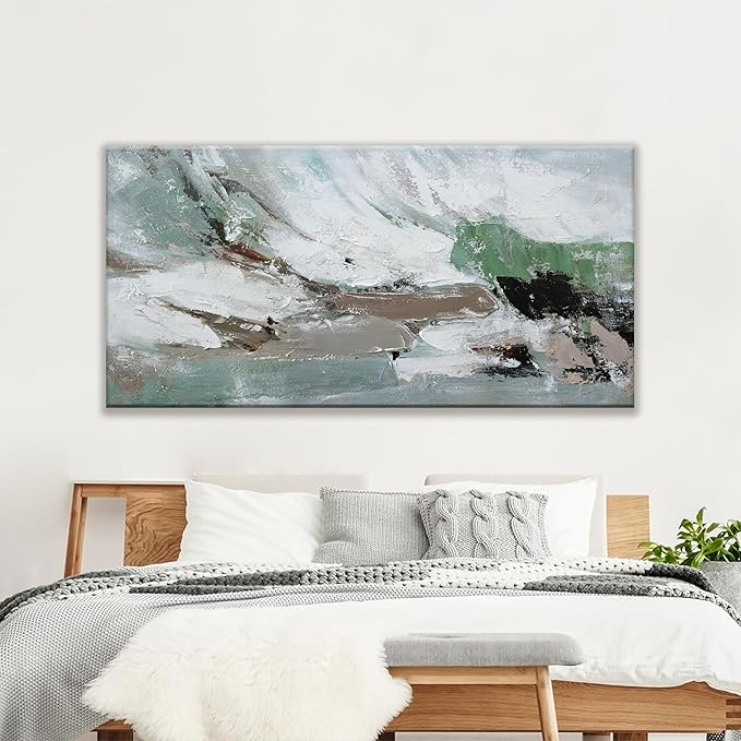 Canvas Wall Art Decor Large Canvas Wall Art For Living Room Modern Green Wall Art Decor Abstract Art Colorful Abstract Wall Art Prints Large Art Work For Bedroom Office Kitchen Wall Decor 29" x 58"