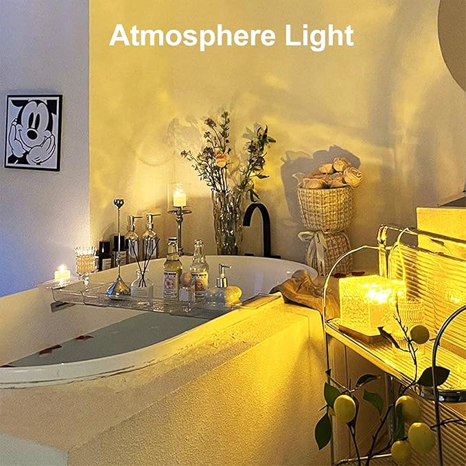 2 Packs Cordless Luminorthe Cube Lamp,Aurora Glow Ocean Lamp Northern Lights Cube Ocean Wave Projector with 16 Colors and Dynamic Ripple Effect for Living Room Bedroom Decor