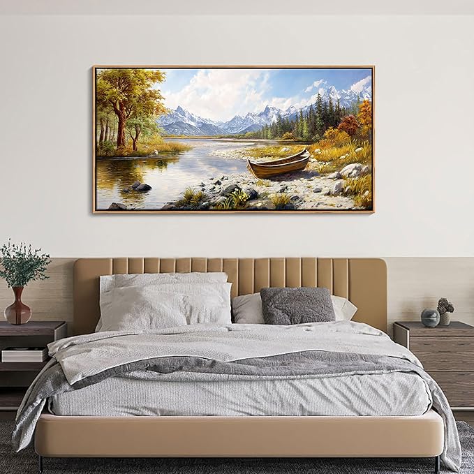 Mofutinpo Fall Mountain Landscape Wall Art - Nature Forest Canvas Art for Living Room, Bedroom & Dining Room - Framed Paintings for Wall Decor - Large Scenic Artwork for Home 20x40IN