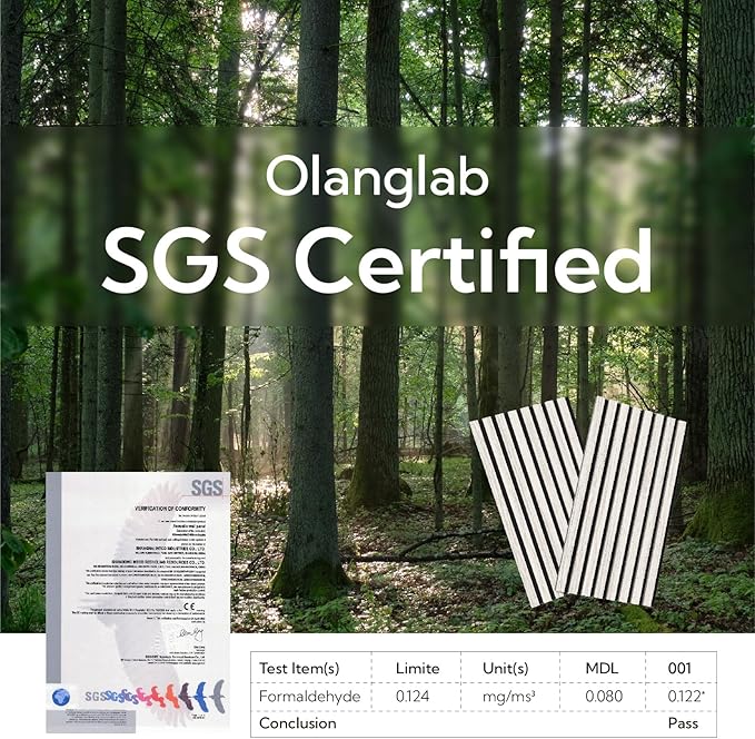 Olanglab Wood Slat Wall Panels 4 Pack, Wooden Acoustic Wall Panels, 94.5"x12.6" Each 3D Wall Panels for Interior Wall Decor (White-Extendo Trio)