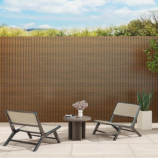 mondaria Wood Slat Wall Panel for Wall Décor, 3D Wood Plastic Composite Decorative Paneling for Outdoor Accent Wall Decor - 96 x 6.3 Inch (10 PCS, Brown)
