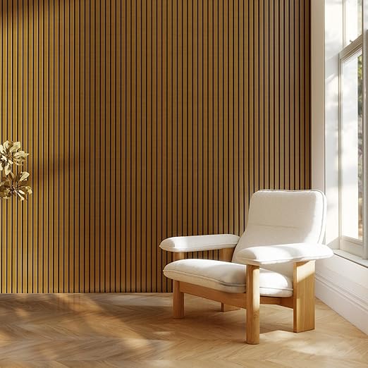 3D Faux Wood Wall Panels for Exterior – Waterproof WPC Decorative Siding Slat Covering, Outdoor UV 7.55 FT (L) x 0.53 FT(H) Resistant Wall Decor, Easy Install Design (Glaze, Pack of 5 Piece)