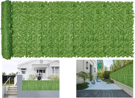 Artificial Ivy Privacy Fence Wall Screen,200x40 in UV-Anti Faux Greenery Backdrop Ivy Vine Leaf Hedges Fence Panels for Patio, Balcony, Garden, Backyard Indoor Outdoor Green Wall Decor