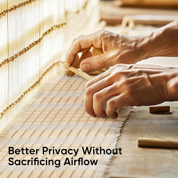 JOSTYLE Room Divider 4 Panel Folding Privacy Screen, Bamboo Room Divider Screen - 6 ft. Tall Wall Divider for Room Separation Freestanding Partition Separators, Beige