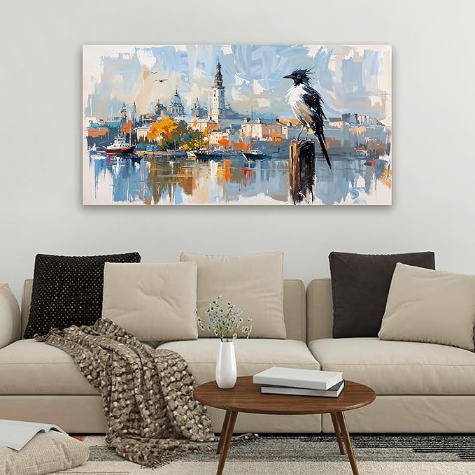 KUPTEU Canvas Wall Art Decor Wall Art Pictures for Living Room Art Work for Wall Decor Modern Landscape Wall Art Prints Artwork for Walls Bird Wall Decorations Bedroom Home Wall Art Decor 20" X 40"