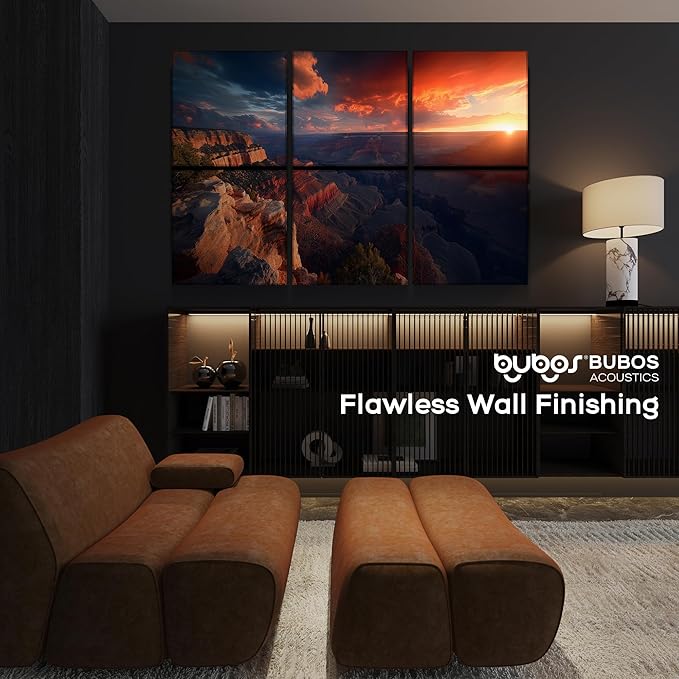 BUBOS 6 Pack Art Acoustic Panels Soundproof Wall Panel,70.8X47.2 Inches Large Sound Absorbing Panel,Self-Adhesive Decorative Acoustical Wall Panels, Acoustic Treatment for Home（Canyon Fire）