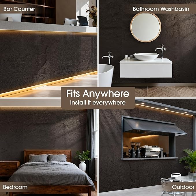 3D Faux Stone Wall Panels, 4-Pack 47.24×23.62 in. PU Wall Panels 30.99 sq.ft Coverage, Lightweight & Waterproof, Easy DIY Install for Living Room, Bedroom, Office