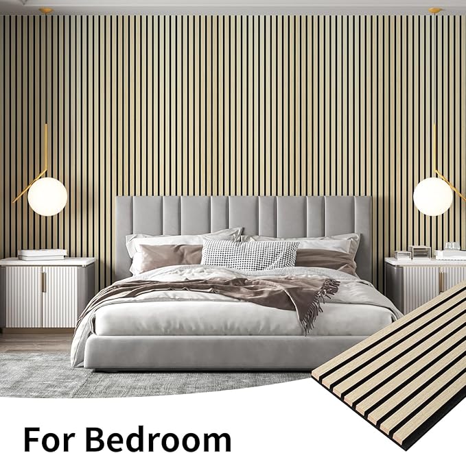 Art3dwallpanels Wood Slat Wall Panel, 108'' x 13'' Wood Panels for Wall 2 Pack 3D Soundproof Wall Panels, Large Acoustic Panels Sound Absorbing for Interior Ceiling and Wall Decor Noise Reduction,Oak