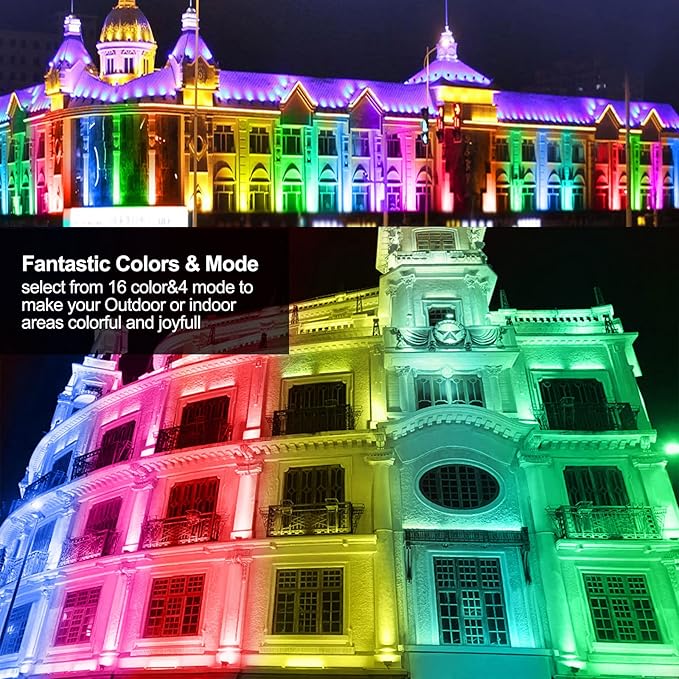 LED Wall Washer Light with RF Remote, 144W RGBW+5000K Landscape Linear Wall Wash Light Bar, 40'' Color Changing Spot Light for Indoor Outdoor Building, Weddings, Commercial Lighting