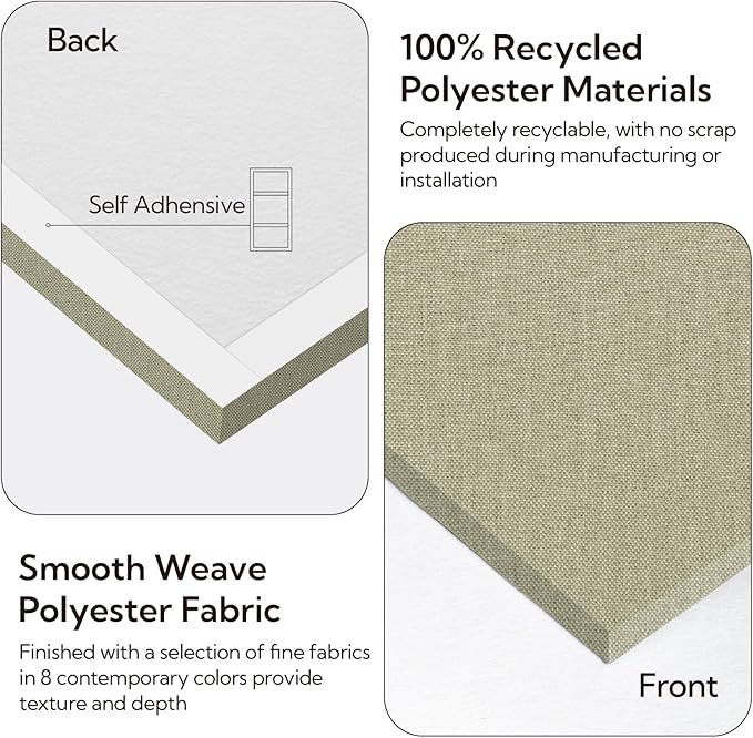 Olanglab Acoustic Panels 2 Pack, 48''x24'' Large Sound Panels, Fabric Wrapped Sound Proof Foam Panels for Walls, Sound Absorbing Panels for Recording Studio Acoustical Treatments (Ivory)