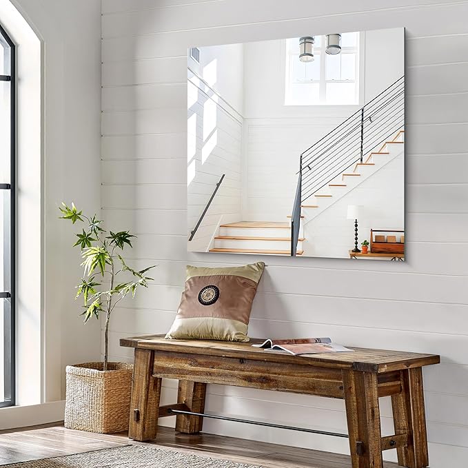 KOCUUY Large Frameless Mirror,36x36 Inch Square Bathroom Vanity Mirror for Over Sink, Upgraded Shatterproof Unframed Design for Bedroom, Living Room, Entryway