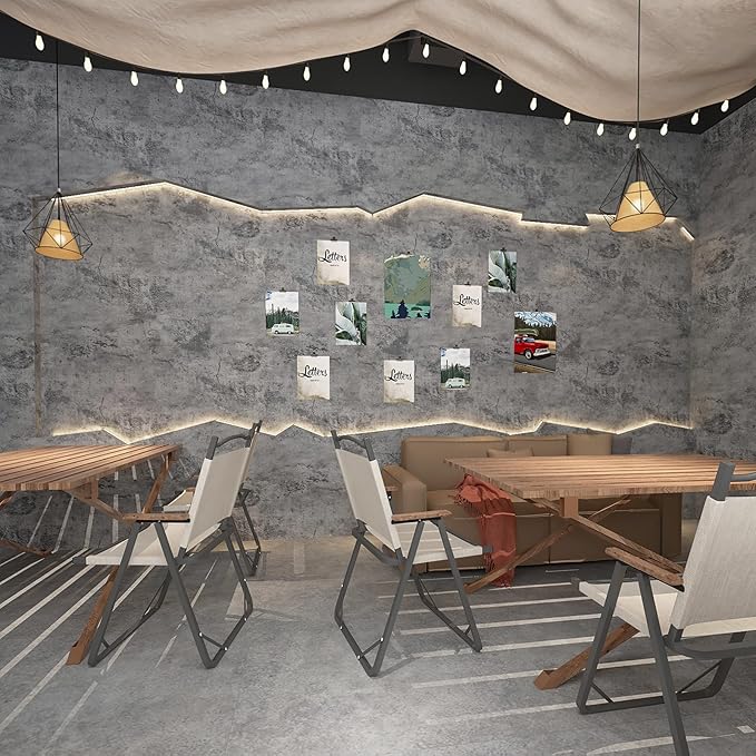 BAYYA Wall Paper Peel and Stick Modern Blue Concrete Textured Wallpaper Extra Wide Industrial 48"x118" Rust Wall Sticker Vinyl Wrap Cement Wallpaper for Bedroom Bathroom Living Room Walls