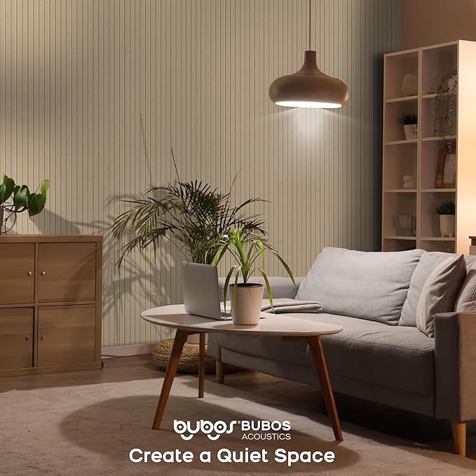 BUBOS 5 Pack Large Acoustic Panels,47.2" X 23.6" Self-Adhesive Acoustical Wall Panel, Sound Proof Panel for Office, Decorative Soundproof Wall Panels for Home Studio (Camel 1)